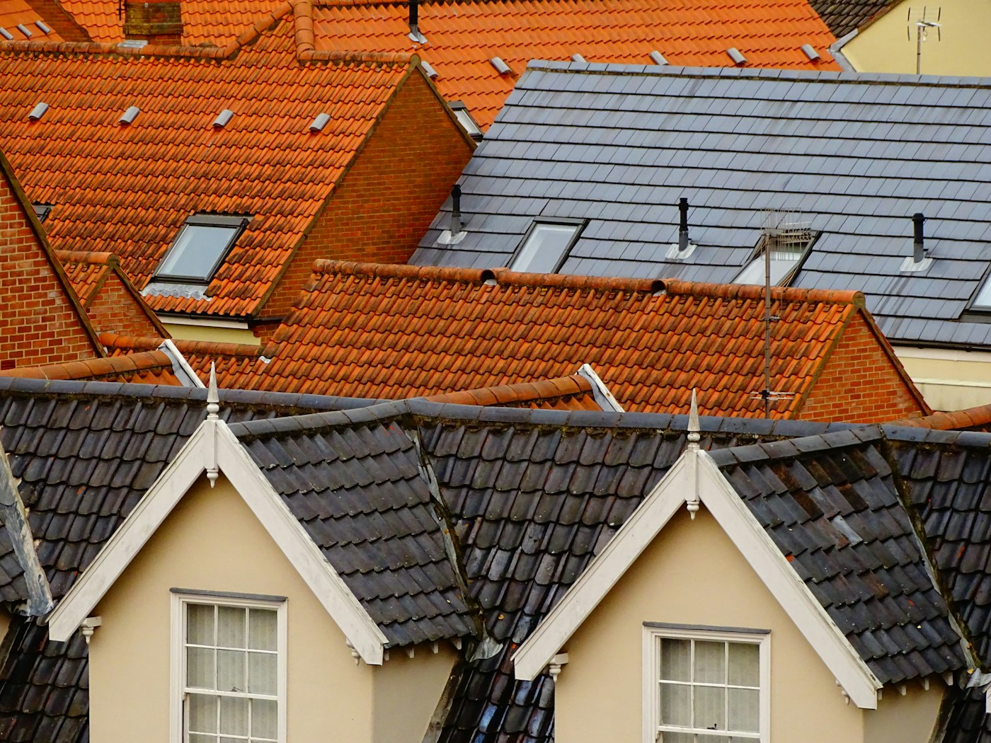 Illustrative pitched tiled roof on a residential home — typical Yorkshire re-roof context